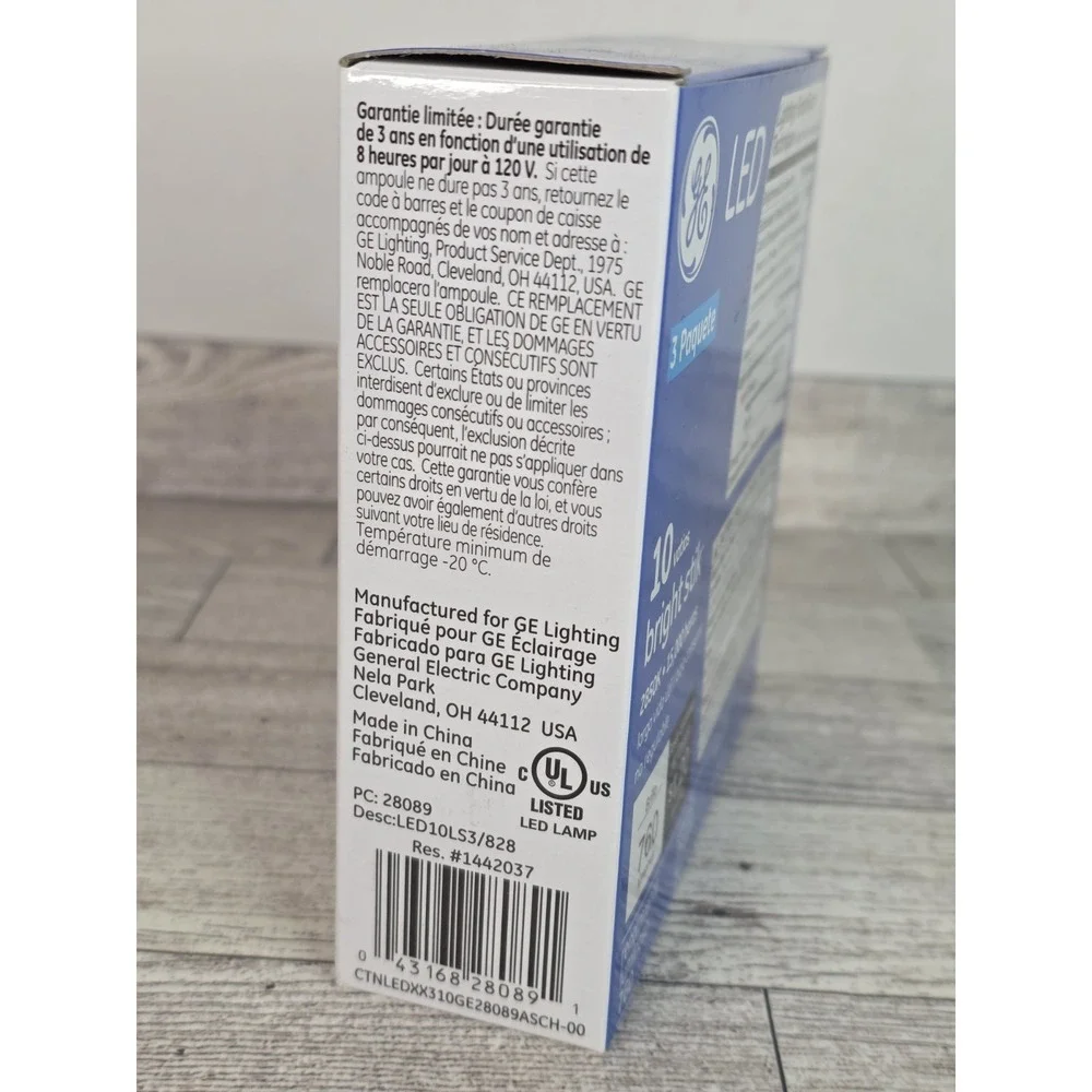 GE LED Bright Stik LED Lamp 10W 760 Lumens 2850K 3 Pack NEW